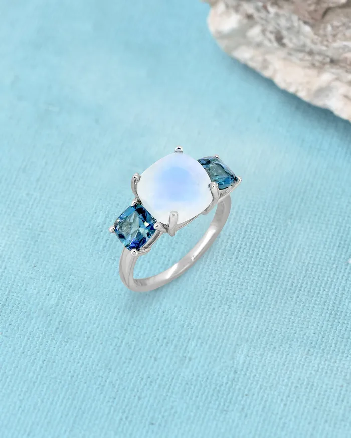 YoTreasure 715 Ct Moonstone London Blue Topaz Solid 925 Sterling Silver Ring Jewelry Rings YoTreasure 715 Ct Moonstone London Blue Topaz Solid 925 Sterling Silver Ring Jewelry Rings