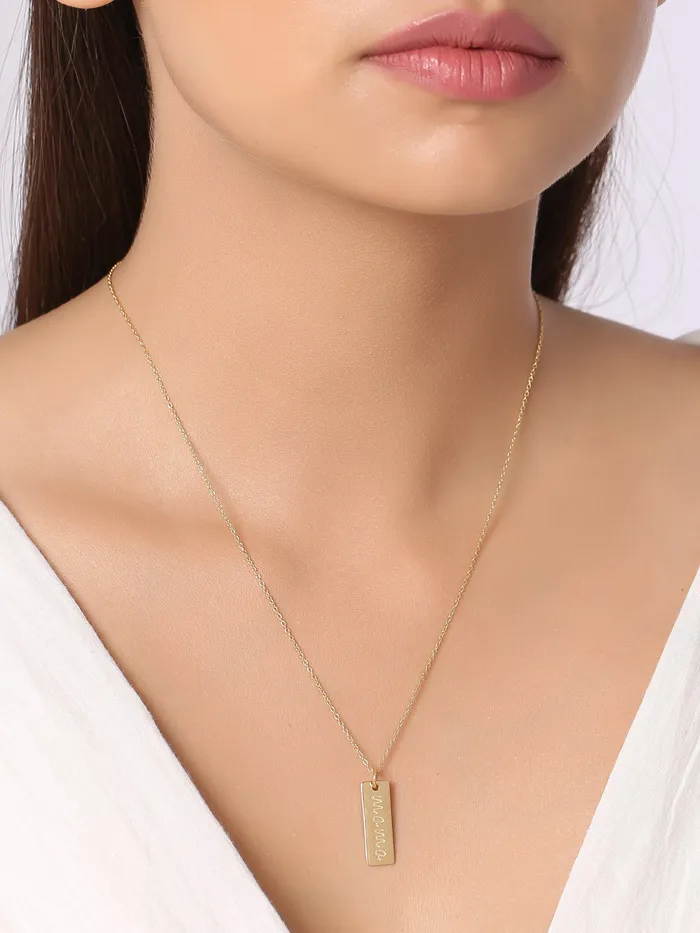 YoTreasure Charm Mama Letter Vertical Bar Pendant Solid 925 Sterling Silver Gold Plated Chain Necklace Women Jewelry Gifts for Mother Necklaces