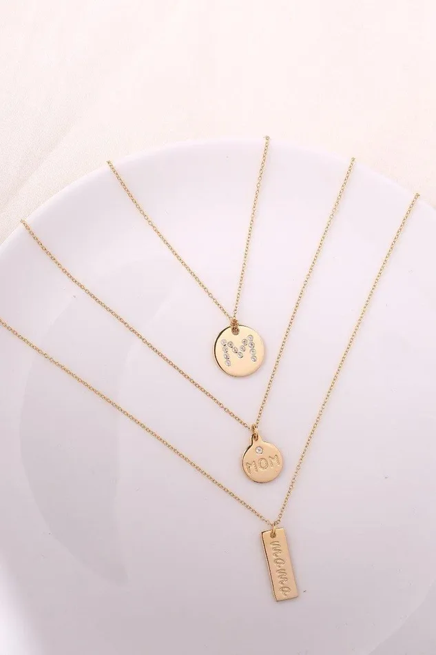 YoTreasure Charm Mama Letter Vertical Bar Pendant Solid 925 Sterling Silver Gold Plated Chain Necklace Women Jewelry Gifts for Mother Necklaces