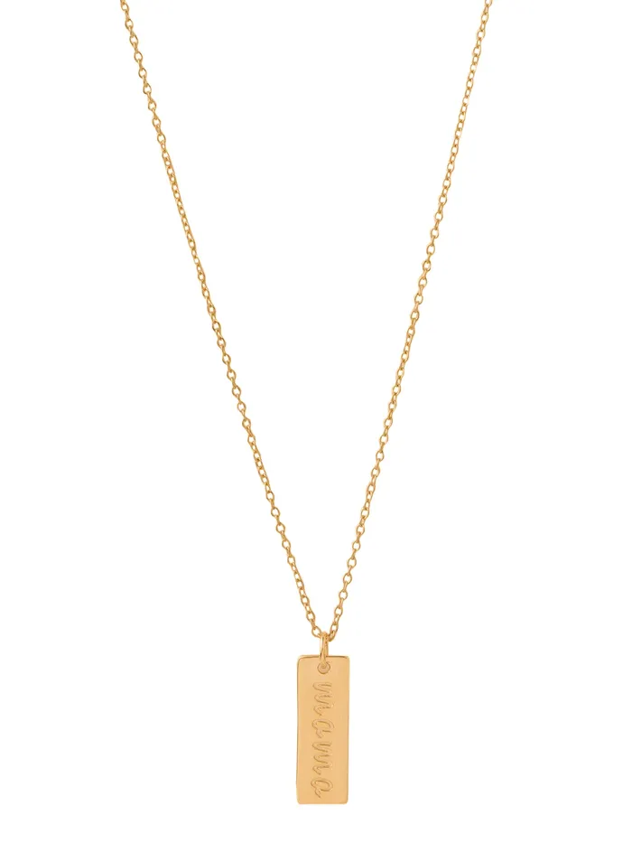 YoTreasure Charm Mama Letter Vertical Bar Pendant Solid 925 Sterling Silver Gold Plated Chain Necklace Women Jewelry Gifts for Mother Necklaces
