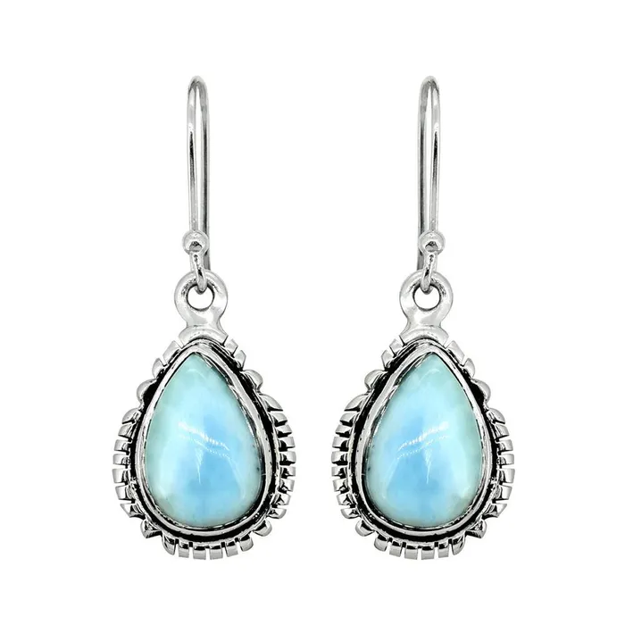YoTreasure Larimar Solid 925 Sterling Silver Dangle Earrings Earrings