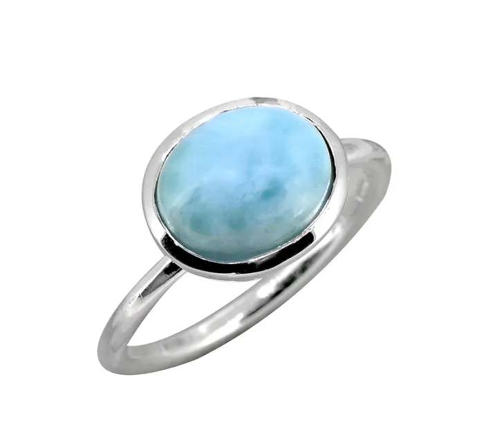 YoTreasure Larimar Solid 925 Sterling Silver Ring Rings