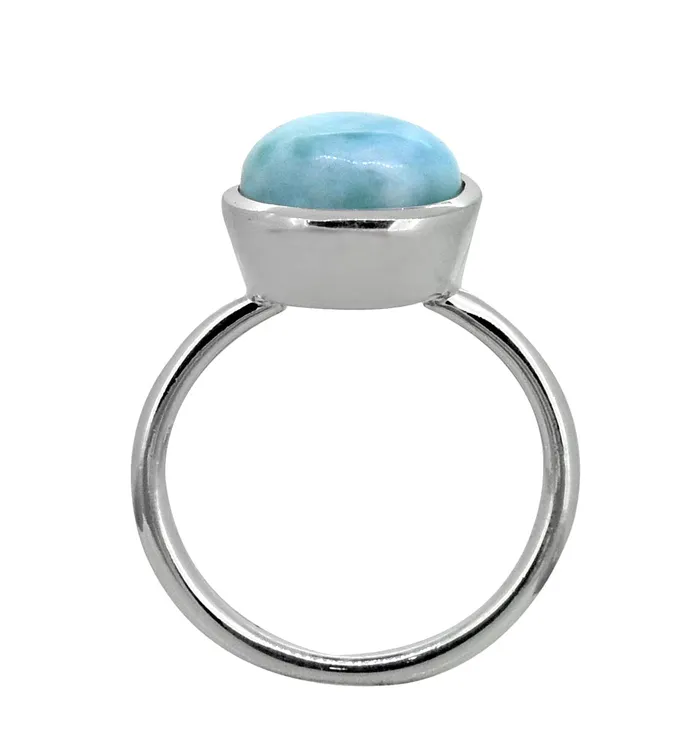 YoTreasure Larimar Solid 925 Sterling Silver Ring Rings