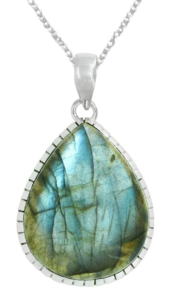 YoTreasure Necklaces Blue Labradorite Gemstone Pendant Sterling Silver Fashion Women Chain Necklace Designer Jewelry 18 YoTreasure Necklaces Blue Labradorite Gemstone Pendant Sterling Silver Fashion Women Chain Necklace Designer Jewelry 18