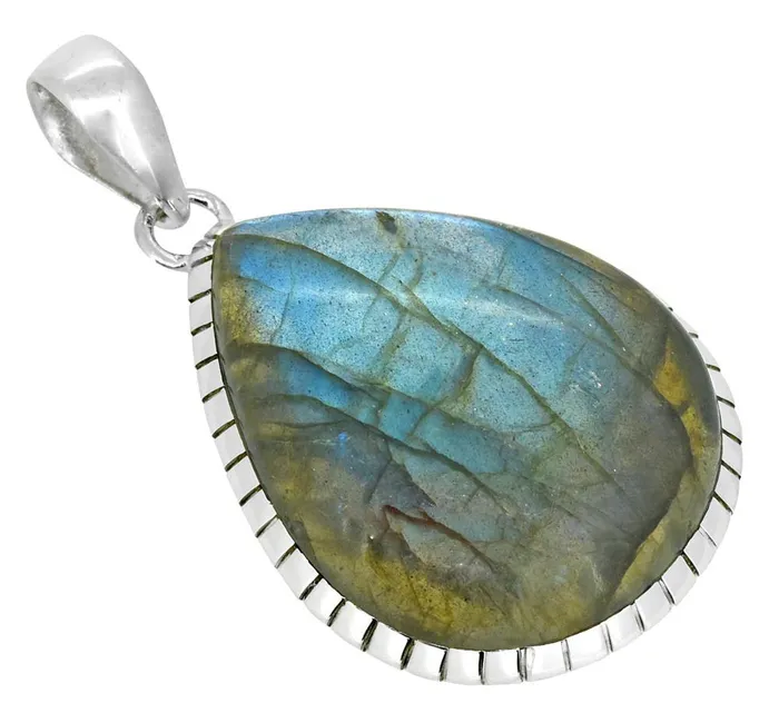 YoTreasure Necklaces Blue Labradorite Gemstone Pendant Sterling Silver Fashion Women Chain Necklace Designer Jewelry 18