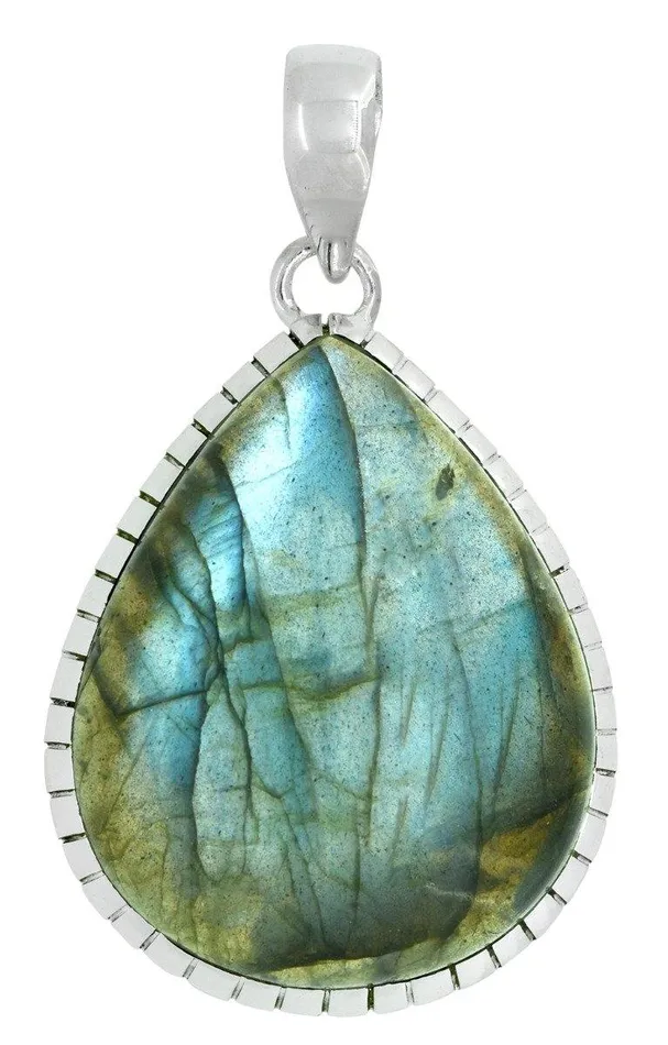 YoTreasure Necklaces Blue Labradorite Gemstone Pendant Sterling Silver Fashion Women Chain Necklace Designer Jewelry 18