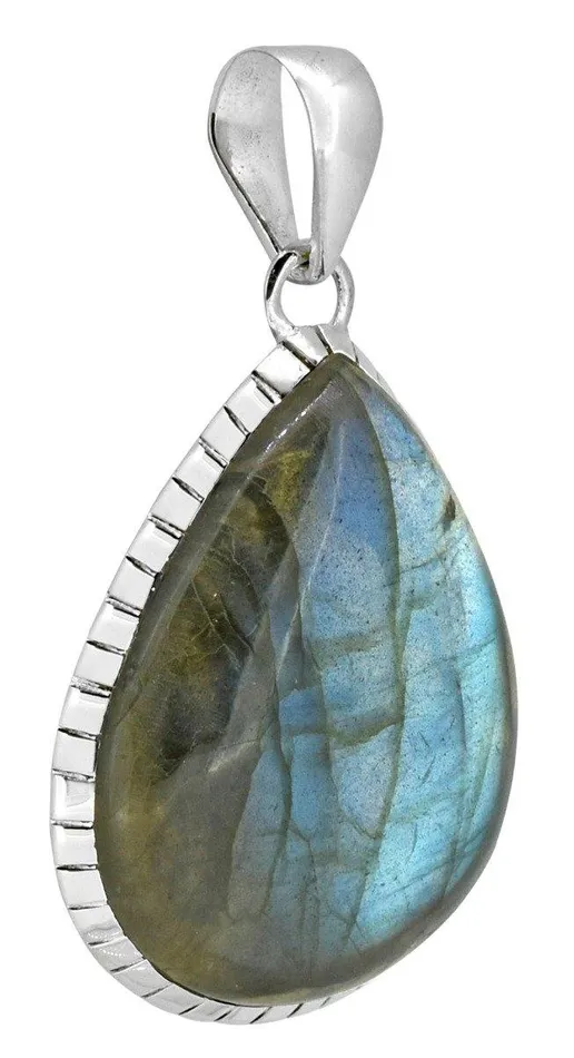 YoTreasure Necklaces Blue Labradorite Gemstone Pendant Sterling Silver Fashion Women Chain Necklace Designer Jewelry 18