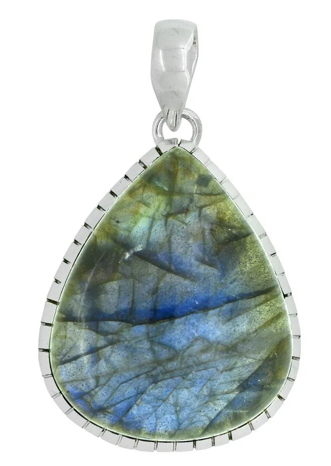 YoTreasure Necklaces Fashion Women Chain Necklace Jewelry Sterling Silver Labradorite Gemstone Pendant Christmas Gift 18
