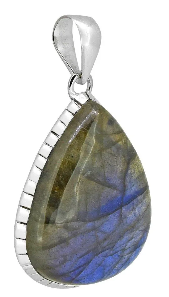 YoTreasure Necklaces Fashion Women Chain Necklace Jewelry Sterling Silver Labradorite Gemstone Pendant Christmas Gift 18
