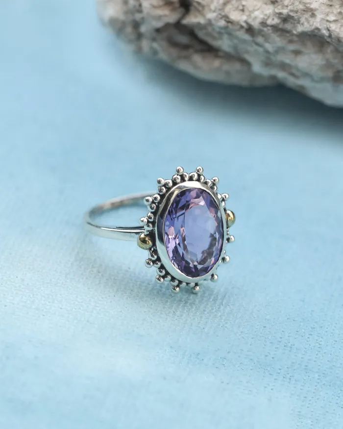 YoTreasure Pink Amethyst Solid 925 Sterling Silver Brass Ring Gemstone Jewelry Rings YoTreasure Pink Amethyst Solid 925 Sterling Silver Brass Ring Gemstone Jewelry Rings