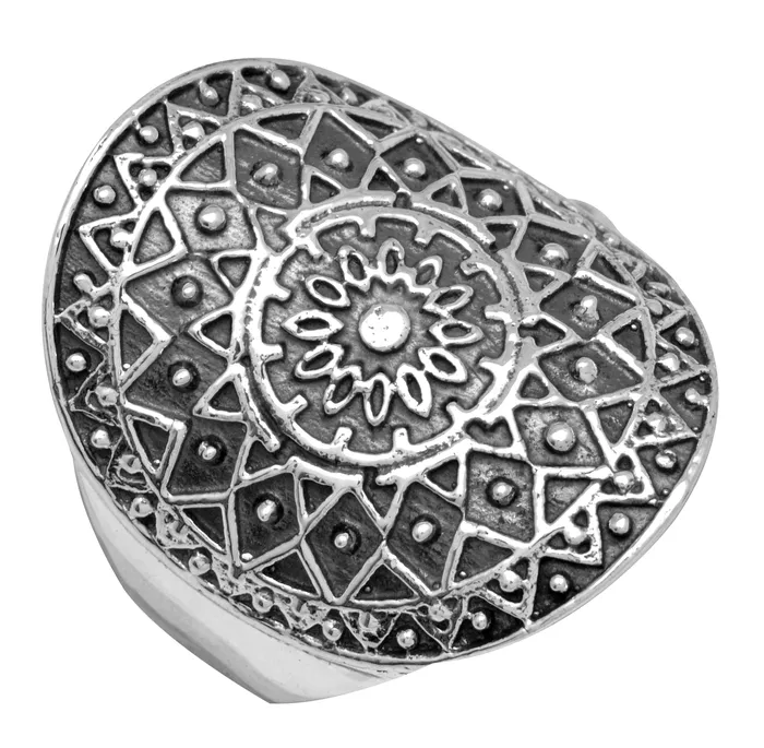 YoTreasure Rings 925 Sterling Silver Designer Oxidized Ring