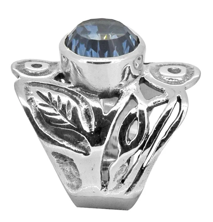 YoTreasure Rings Blue Quartz Ring 925 Sterling Silver Designer Jewelry