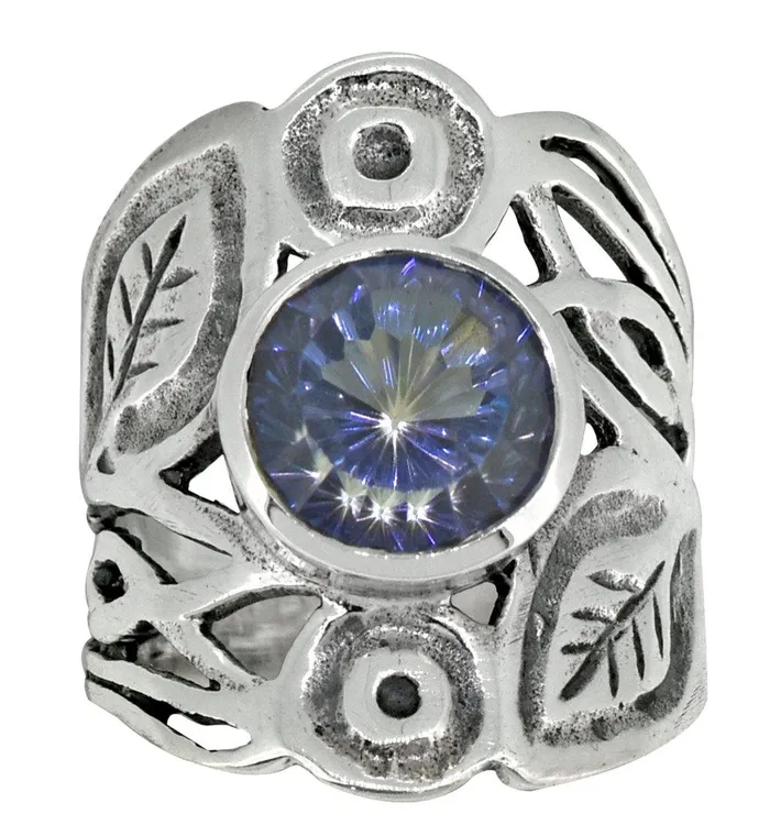 YoTreasure Rings Blue Quartz Ring 925 Sterling Silver Designer Jewelry