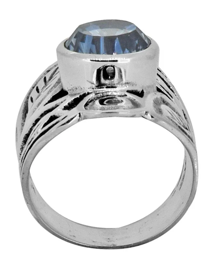 YoTreasure Rings Blue Quartz Ring 925 Sterling Silver Designer Jewelry