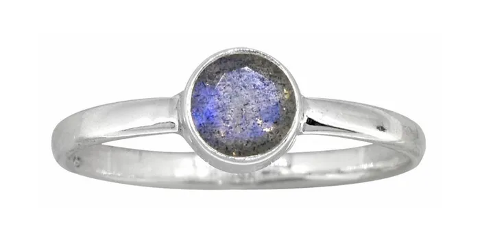 YoTreasure Rings Labradorite Ring Solid 925 Sterling Silver Gemstone Jewelry